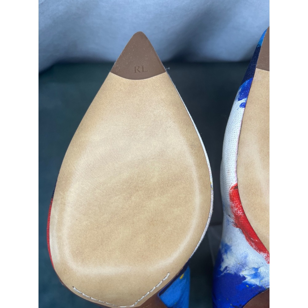 Ralph Lauren Purple Label Celia Abstract Art Pumps Italy Block Heel Size 37 US 7 - Picture 16 of 16